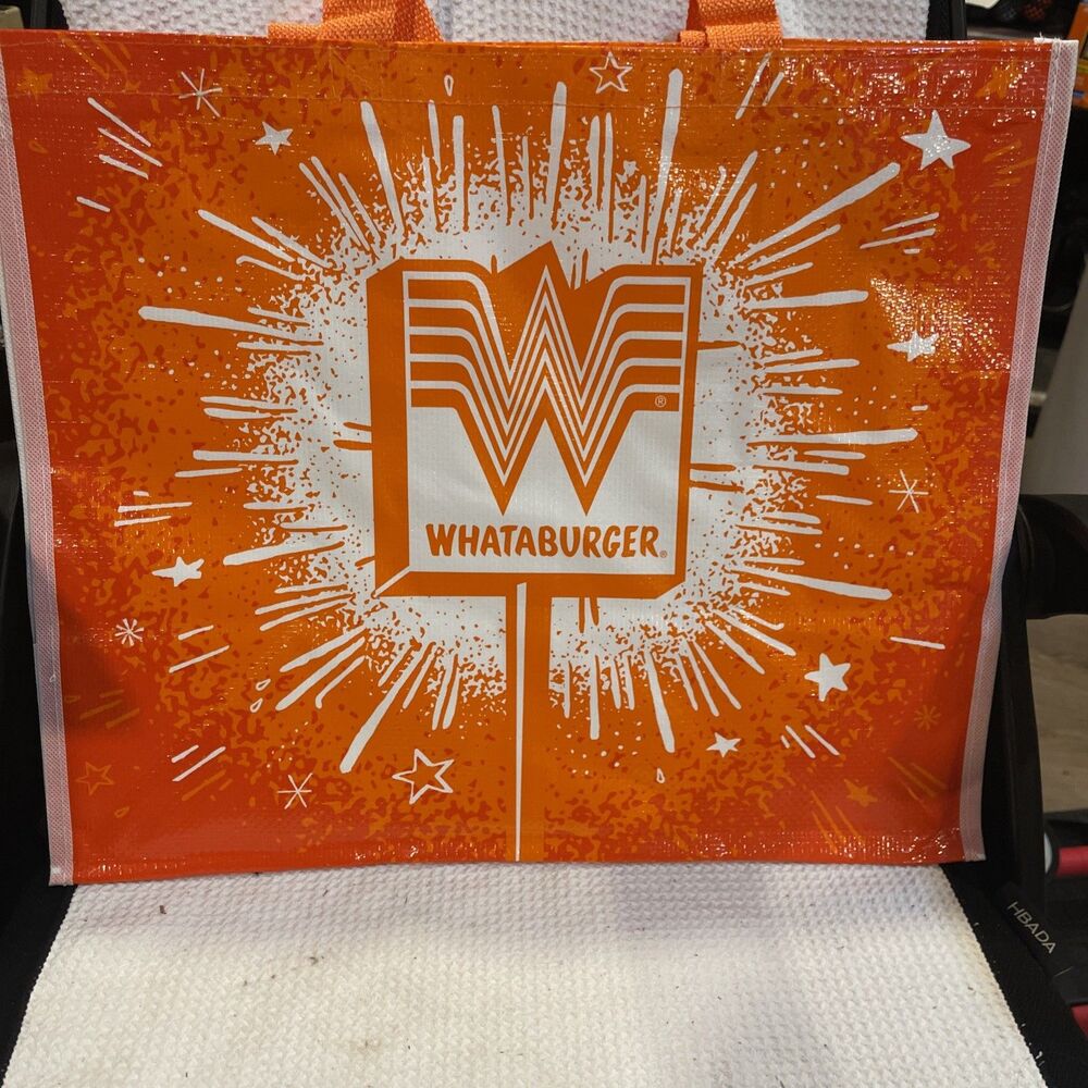 New Large Whataburger Reusable Shopping Tote Bag with Handles, 17x14x9